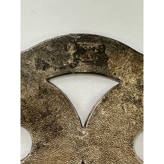 1960s Mid Century Silverplate Owl Trivet For Sale - Image 5 of 6