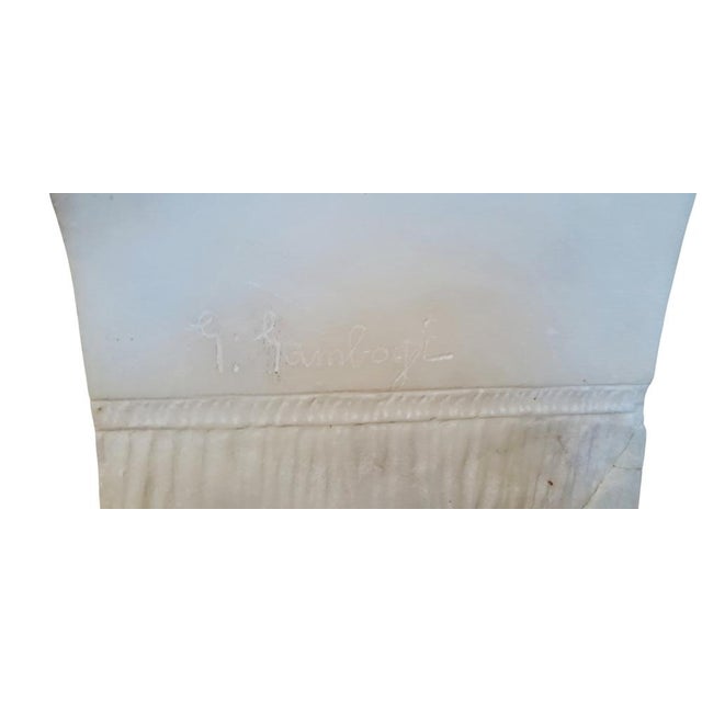 White Giuseppe Gambogi, Female Figure on an Armchair, 1900s, Alabaster For Sale - Image 8 of 10