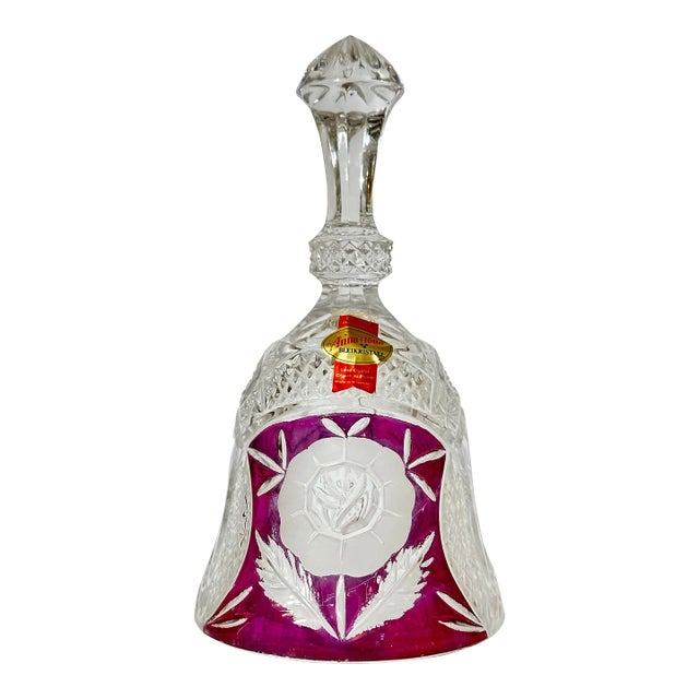 Vintage 20th Century Lead Crystal/ Bleikristall West Germany Red Flower Bell For Sale