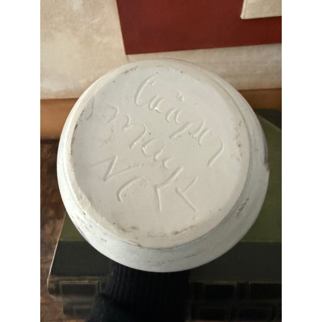 Signed Studio Pottery Vase | Hand-Thrown Ceramic Vessel | Mid-Century Modern Studio Art Pottery For Sale - Image 9 of 9