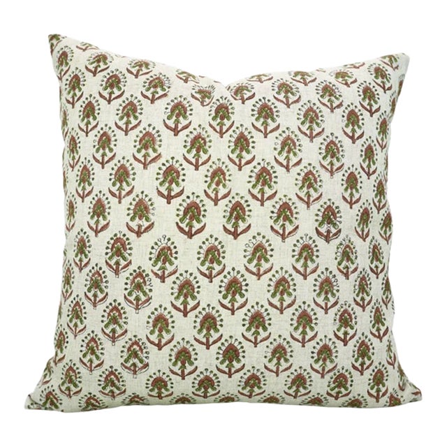 Fabdivine Handmade Pillow Cover 24x24 Inch Block Printed - Gurukul For Sale