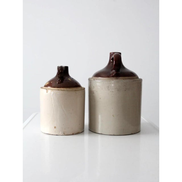 Mid 19th Century Antique Stoneware Crock Jugs - a Pair For Sale - Image 5 of 11