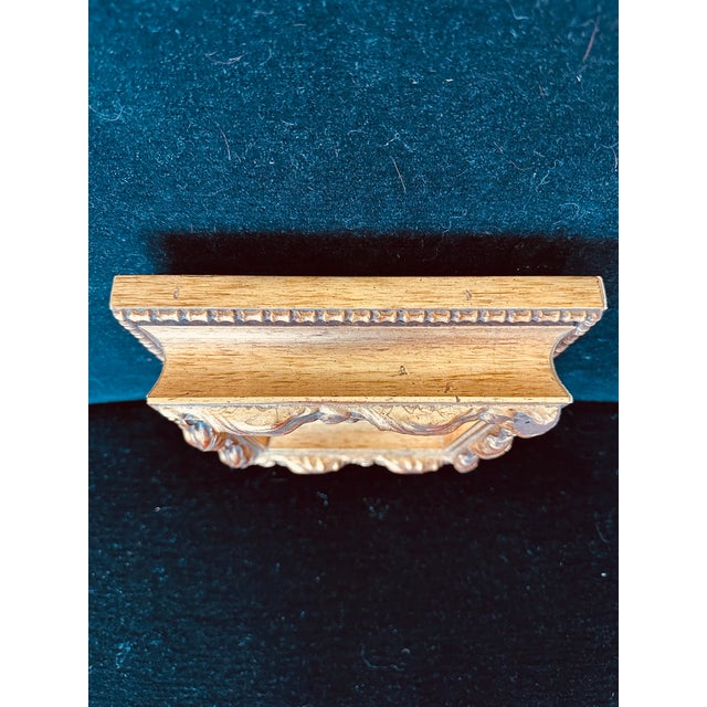 Vintage Italian Petite Gold Leaf Over Wood Mirror For Sale - Image 11 of 14