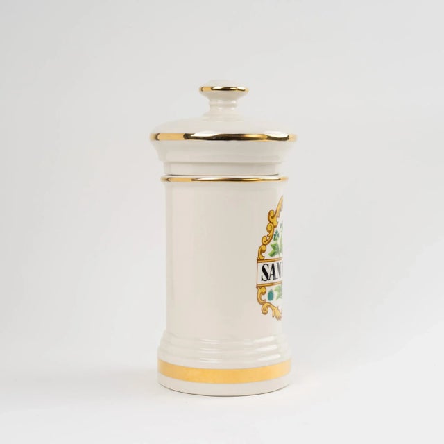 1970s Vintage Ceramic Sanicula Apothecary Jar For Sale In New York - Image 6 of 11