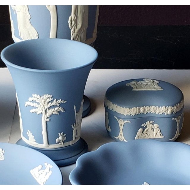 Ceramic Vintage Wedgwood Lavendar Jasperware Vase Tea & Decor Set - 6 Pieces For Sale - Image 7 of 15