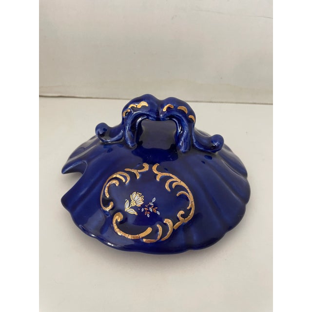 Metal 1940s Vintage Hand-Painted Porcelain Soup/Sauce Tureen with Underplate - 2 Pieces For Sale - Image 7 of 10