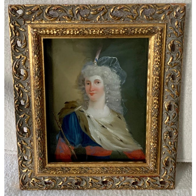 18th Century Reverse Painted Image on Glass For Sale - Image 12 of 13