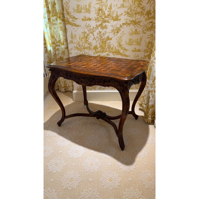 Antique French Louis XV Style Carved Walnut Table – Handled by Camard France For Sale In Boston - Image 6 of 11