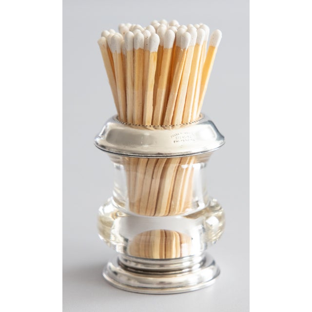 Vintage Sterling Silver & Glass Match Striker Holder For Sale - Image 9 of 9
