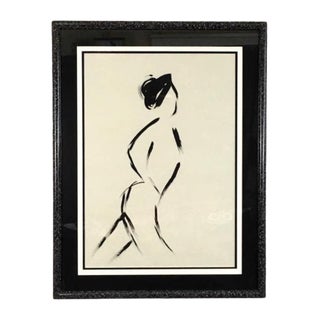 1989 Untitled Figure Original Acrylic Painting Signed C. Wyman For Sale
