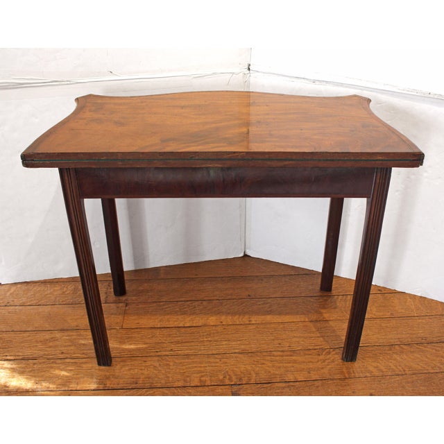 Circa 1765 George III period games table, English. Desirable concertina action support legs & apron when the table is open...