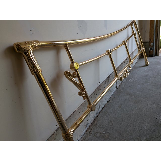 Late 20th Century Art Nouveau King Brass Bed Frame by Elliott's Designs For Sale In Baltimore - Image 6 of 18