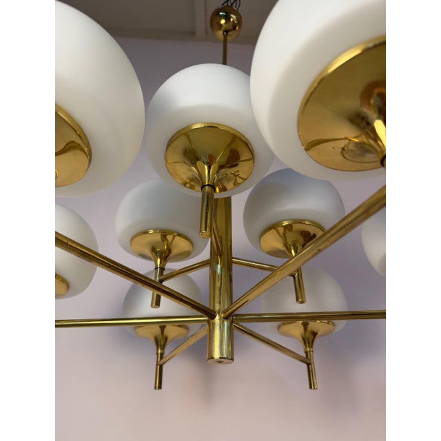 A dazzling masterpiece: this expansive, 9-light chandelier (type 2645) from the renowned aloys fischer manufactory in...