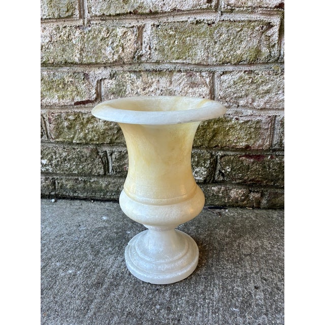 French Vintage French Alabaster Decorative Vase For Sale - Image 3 of 16
