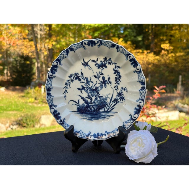 Antique Worcester Hollow Rock Lily Fluted Dish, 18th Century For Sale - Image 11 of 16