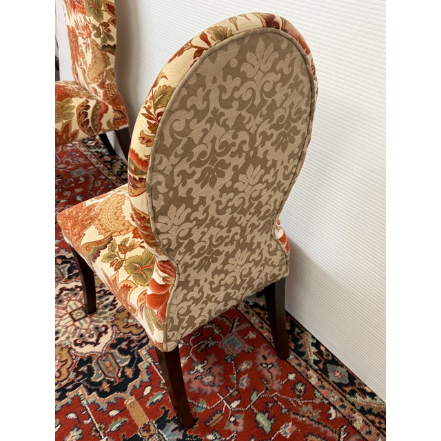 Textile Contemporary Floral Side Chairs, a Pair For Sale - Image 7 of 12