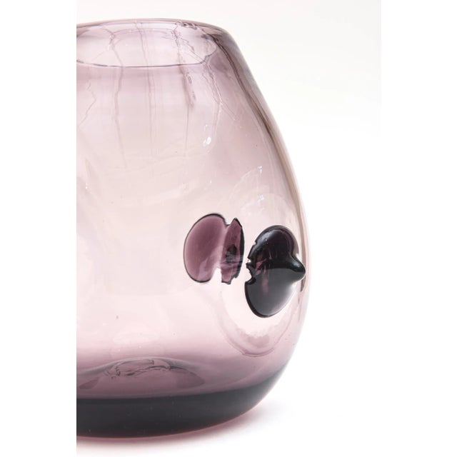 Vintage Rare Wayne Husted for Blenko Signed Purple Nipple Apendage Vase, 1959 For Sale In Miami - Image 6 of 13