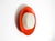 Large mid century wall or ceiling lamp made of glass with a metal reflector in red. great minimalist typical 1950s design....