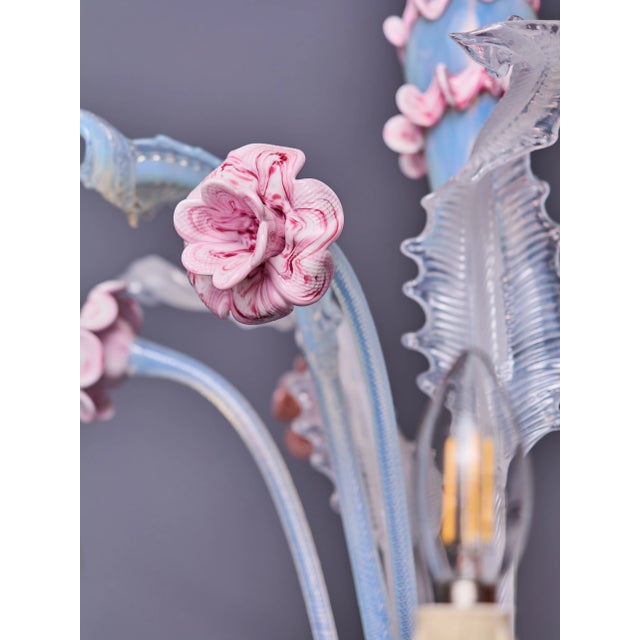 Glass Venetian Murano Glass 6-Arm Chandelier For Sale - Image 7 of 11