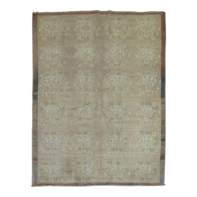 Vintage Turkish Square Shape Area Size Rug - 4'6" x 5'7" For Sale