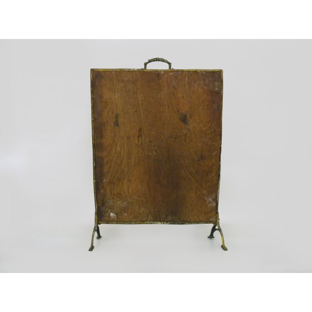 Gold Vintage Brass Fire Screen with Sailboat Design, 1960s For Sale - Image 8 of 9
