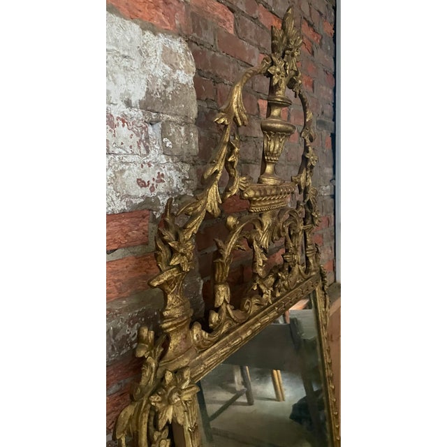 19th C Palatial Italian Gold Gilt Highly Carved Wood Ornate Mirror For Sale - Image 4 of 12