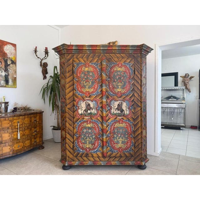 Biedermeier Rustic Farmhouse Cupboard For Sale - Image 5 of 18