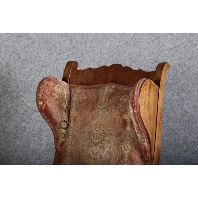 Wood Antique Biedermeier Armchair in Walnut, 19th Century For Sale - Image 7 of 18
