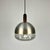 Mid-Century Modern Italian Pressed Glass Pendant Lamp in Brushed Metal and Wood from Stilux Milano, 1960s, in Good...