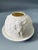 A vintage set of two bisque porcelain votive candle holders in the style of Bernardaud. The tall dome one is about 6"...
