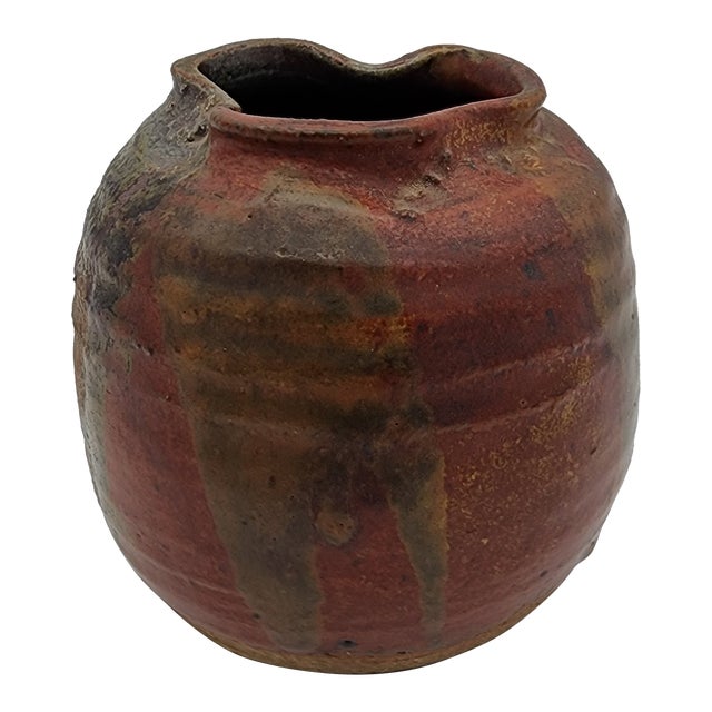 Vintage Studio Pottery Vase, Signed Mtb For Sale