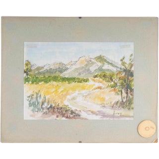 Evelyne Luez, Landscape, Watercolour on Paper, Framed For Sale