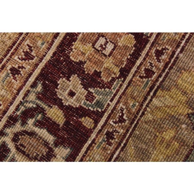Tan Ziegler Nikia Dark Tan/Dark Red Wool Runner Rug- 3'10'' X 13'1'' For Sale - Image 8 of 10