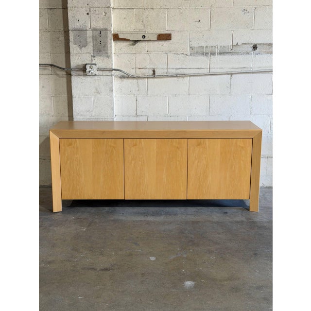 Mid-Century Modern In Style of Skovby Blonde Maple 3-Door Сredenza With Hidden Drawer Danish Vintage Design For Sale - Image 3 of 12