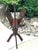 1900 - 1909 Antique Mahogany, Double-Sided, Rotating Magazine/Book/Sheet Music Carrier, With Intricately Carved Fretwork Panels, Turned Handle and a Tripod Column For Sale - Image 5 of 12