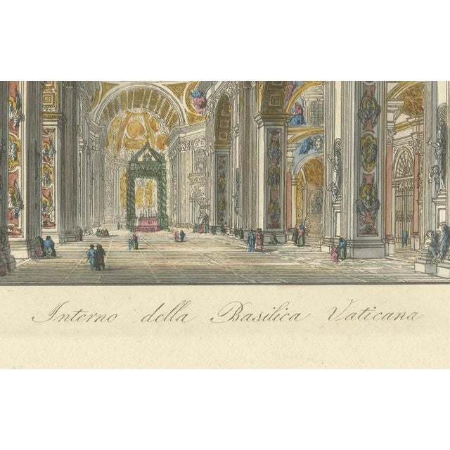 Interior of the Vatican Basilica, 1840s, Paper For Sale - Image 6 of 9