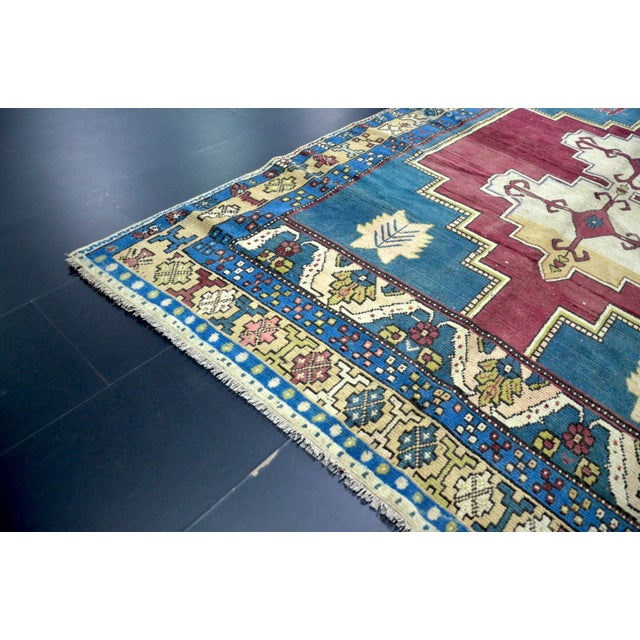 1960s Handmade wool and cotton rug in Turkish Anatolia Carpet, Vintage Area Rug, Turkish Vintage Anatolian Rug, Handmade...