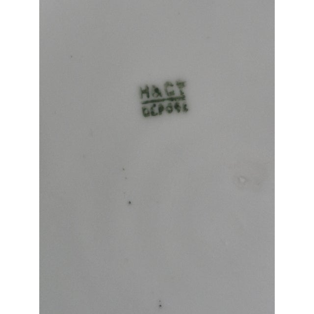 Ceramic Antique French Porcelain H & C Depose Floral Pansies Plate For Sale - Image 7 of 7