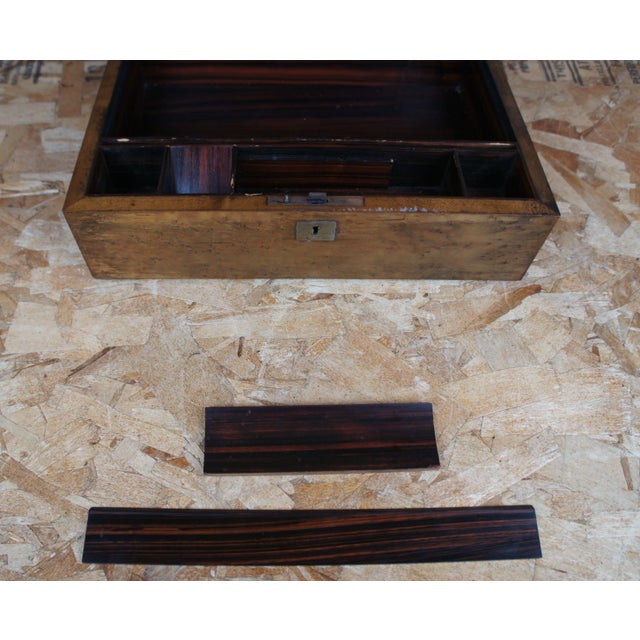 Antique 19th Century Victorian Birdseye Maple Traveling Writing Slope Box For Sale - Image 10 of 13
