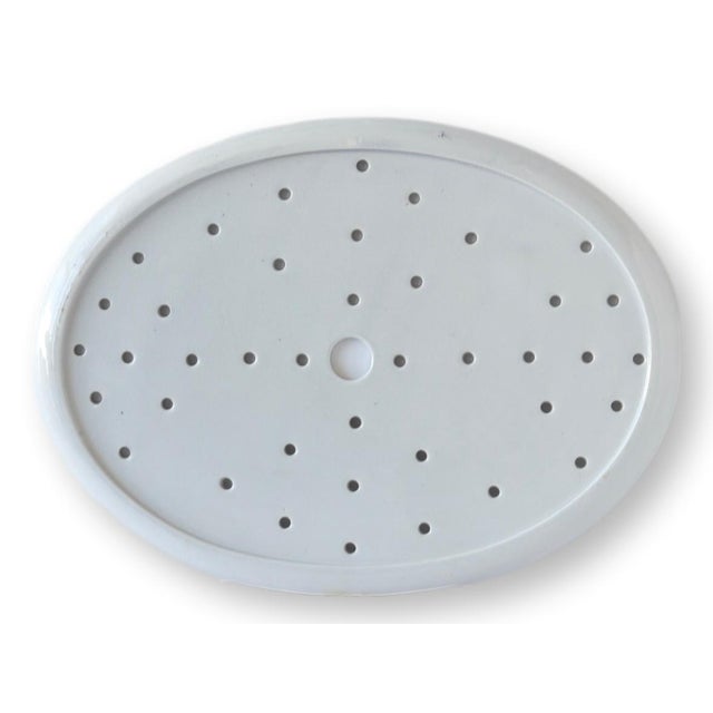 Antique English Ironstone meat drainer with a beautiful brown transferware design featuring neoclassical urns and vases....