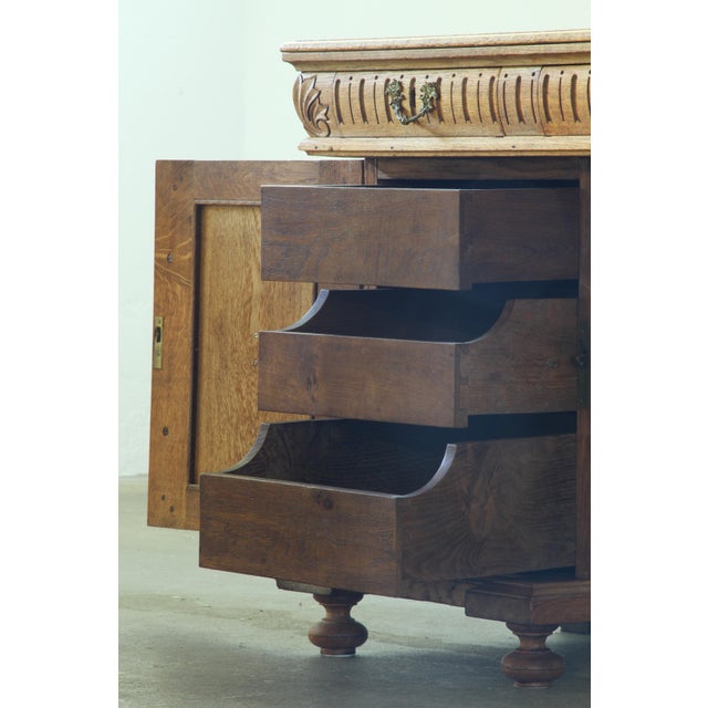 Mid-Century Danish Hand-Crafted Sculptural Oak Desk, 1960s For Sale - Image 10 of 18