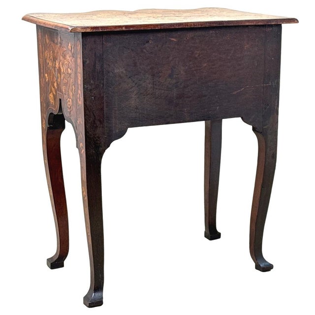 Antique Walnut and Marquetry Inlaid Side Table, 1760 For Sale - Image 11 of 14