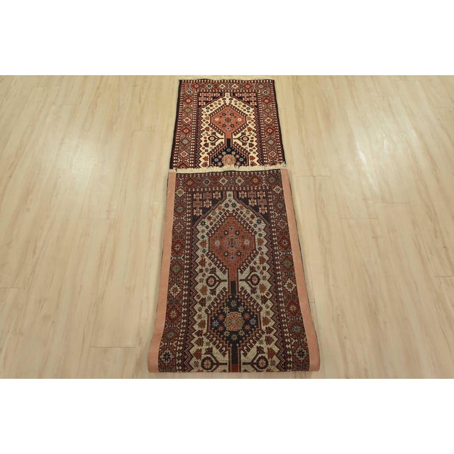 Yalameh Runner 2’1” X 9’3” Ivory Wool Vintage Tribal Hand-Knotted Rug For Sale - Image 12 of 13