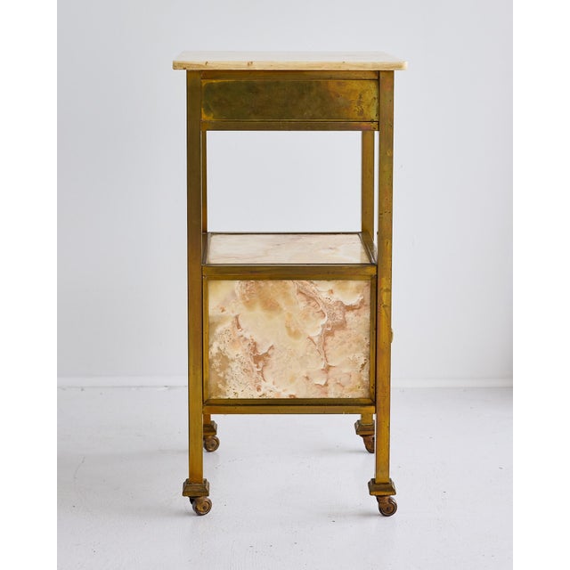 Metal French Brass and Onyx Side Table on Casters, Circa 1900 For Sale - Image 7 of 18