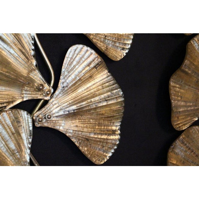 Golden Gingko Murano Glass Leaf Sconces in the style of Tommaso Barbi, 1990s, Set of 2 For Sale - Image 16 of 18