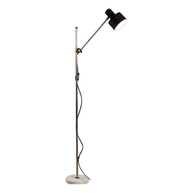 Vintage Floor Lamp in Aluminium and Marble, 1960s For Sale