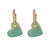 Metal Green Enamel Heart Diamond Hoop Gold Earrings, A Pair For Sale - Image 7 of 7