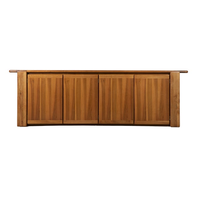 Sculptural Walnut Sideboard from Mobil Girgi, Italy, 1970s For Sale