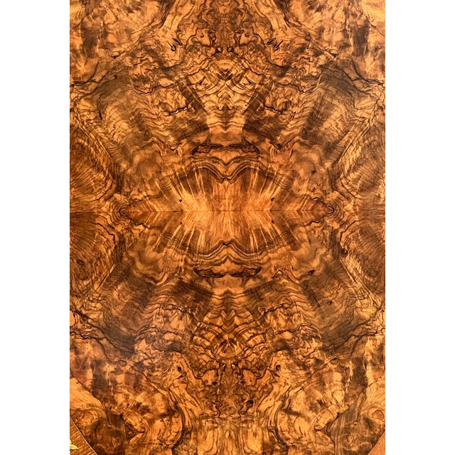 Wood An English Burr Walnut and Marquetry Tilt-Top Oval Breakfast/Center Table For Sale - Image 7 of 13