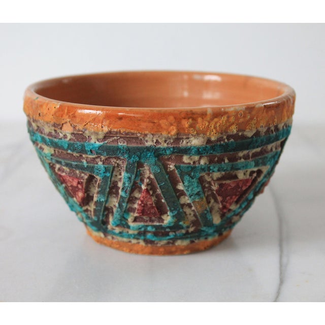 Mid-Century Modern Vintage Italian Pottery Bowl For Sale - Image 3 of 8